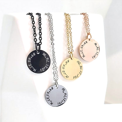 Custom Coordinates Necklace for Couples | Personalized Latitude Longitude Necklace