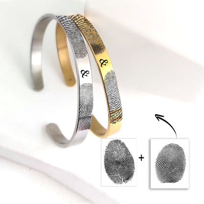 Pulsera de huellas dactilares personalizada para hombres y mujeres.