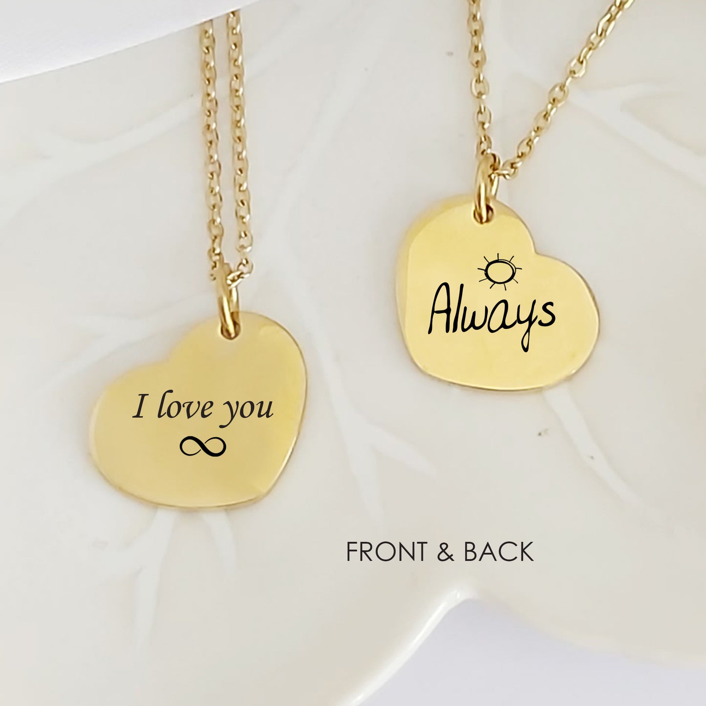 Actual handwriting heart necklace for girlfriend