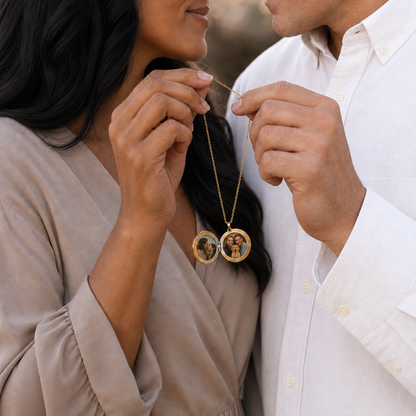 Round Photo Locket For Men and Women