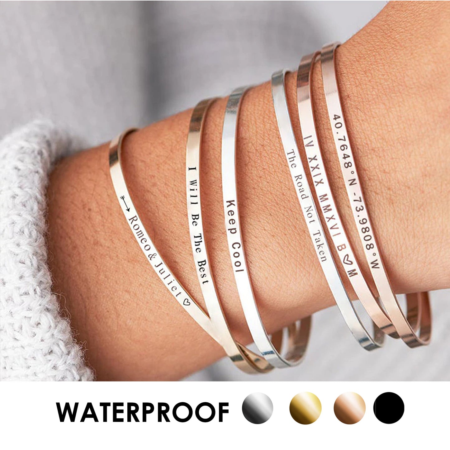 Custom name bracelet for women