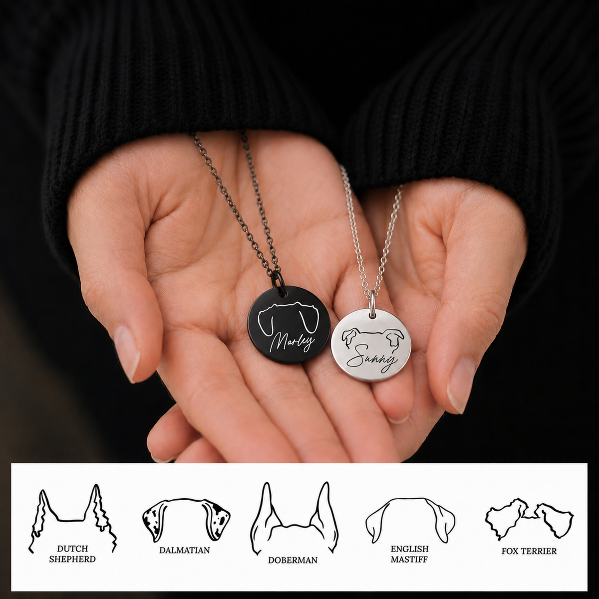 Collar con retrato de mascota personalizado