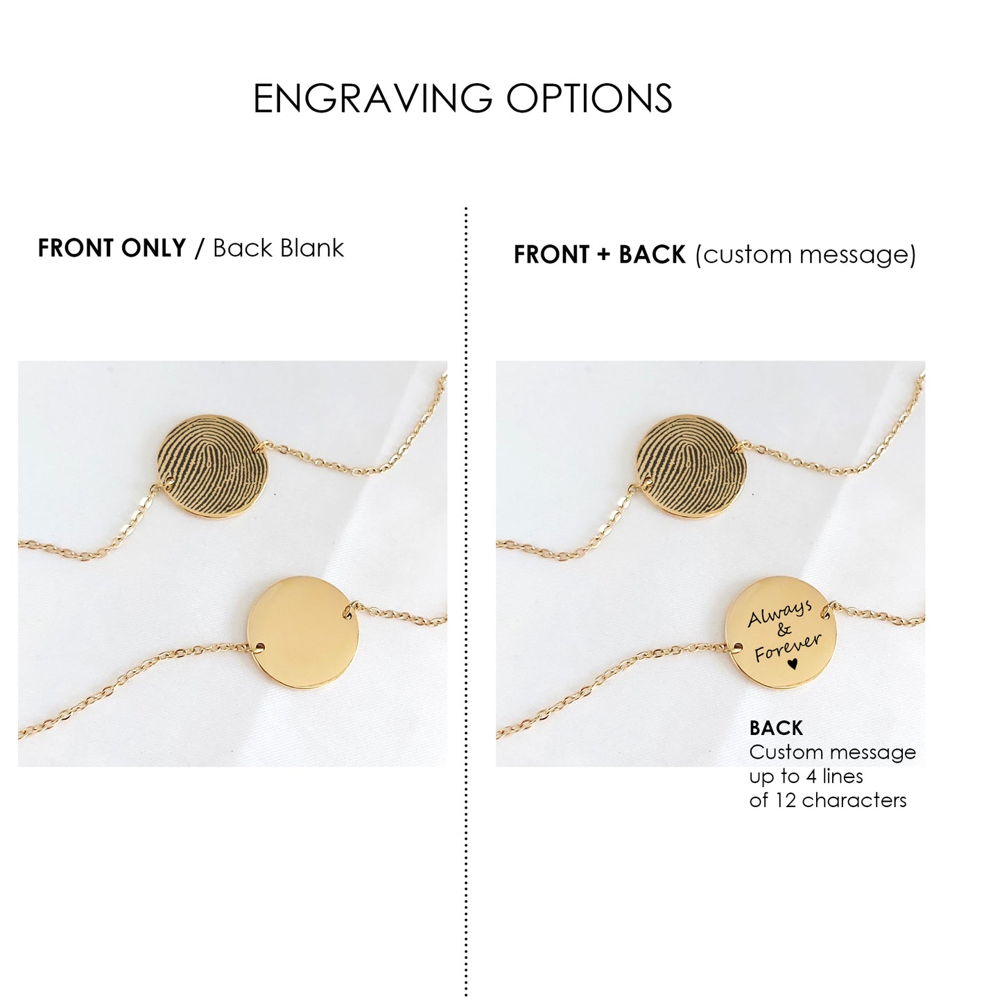 Actual fingerprint coin bracelet