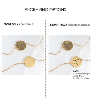 Actual fingerprint coin bracelet