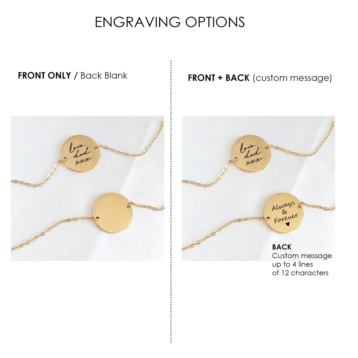 Actual handwriting coin bracelet