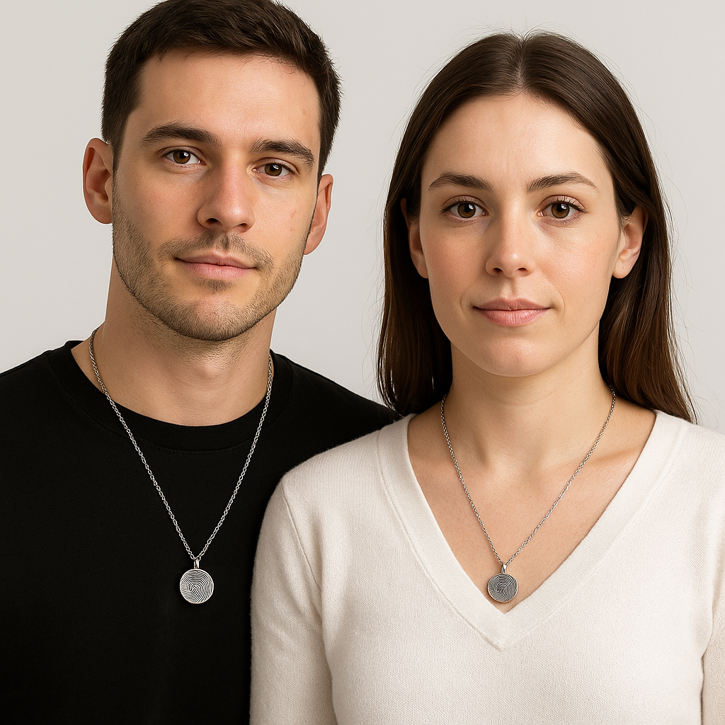 Actual thumbprint urn necklace for human ashes.