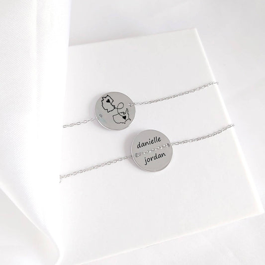 Two map bracelet for woman - mobimomentos