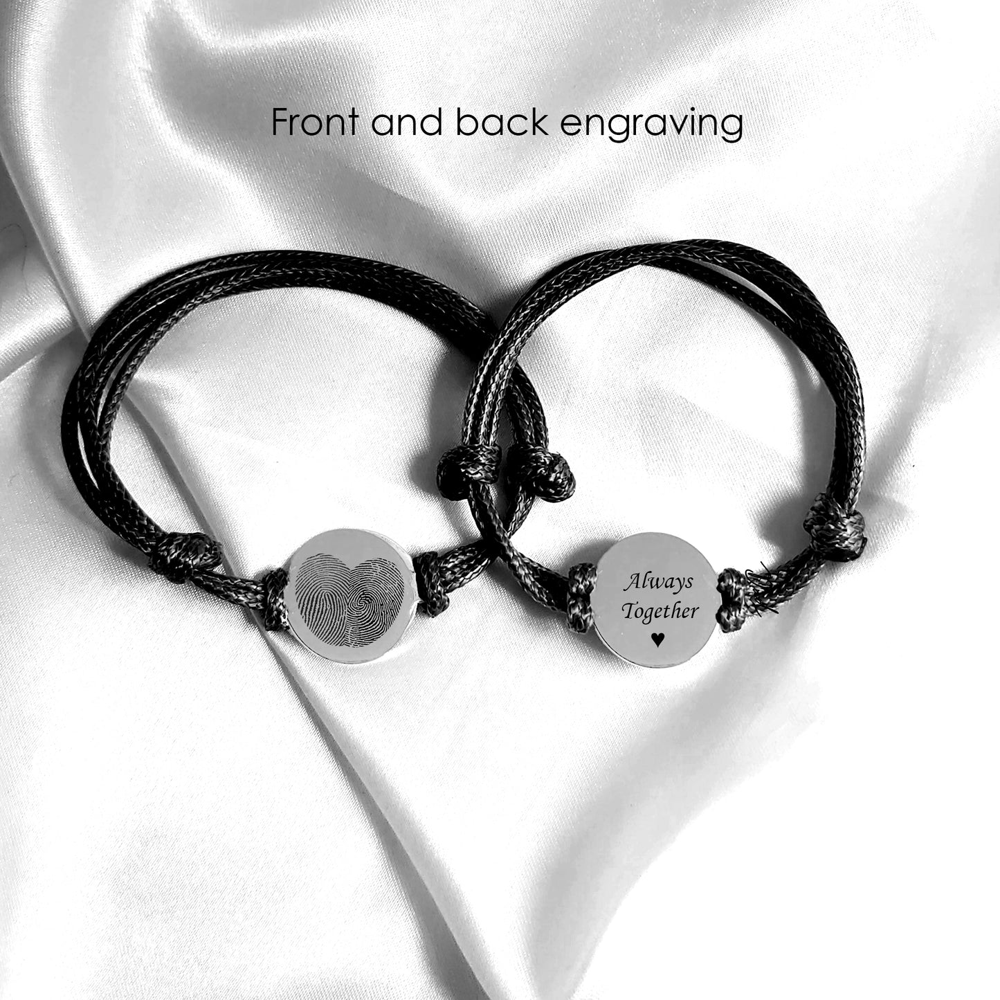Pulsera de cuero personalizada con huella dactilar