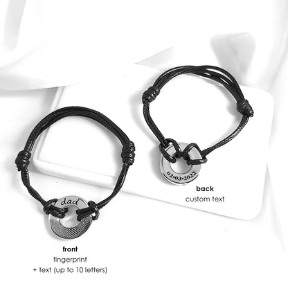 Custom thumbprint round urn bracelet for ashes.