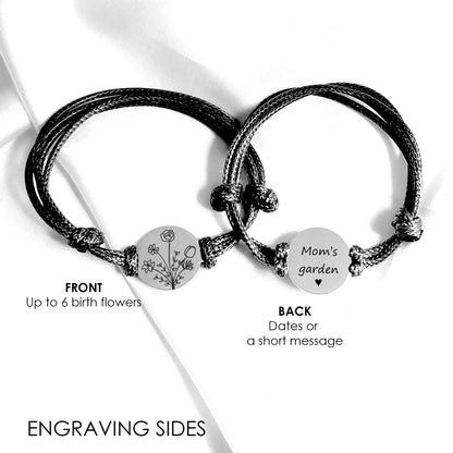 Birth flower bouquet bracelet.