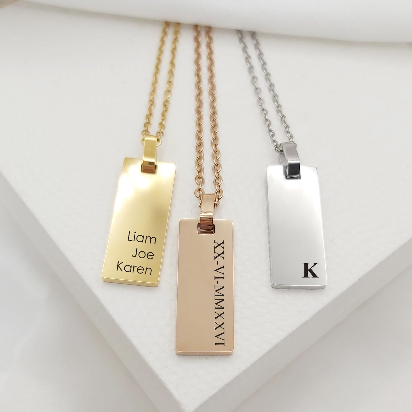 Personalized Rectangle Necklace