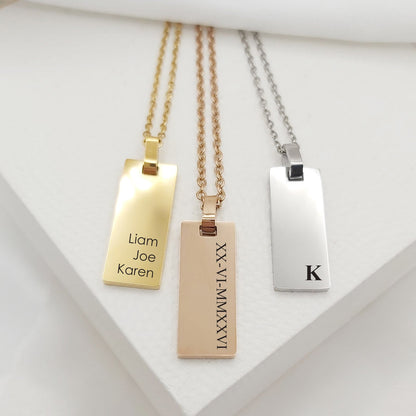 Personalized Rectangle Necklace