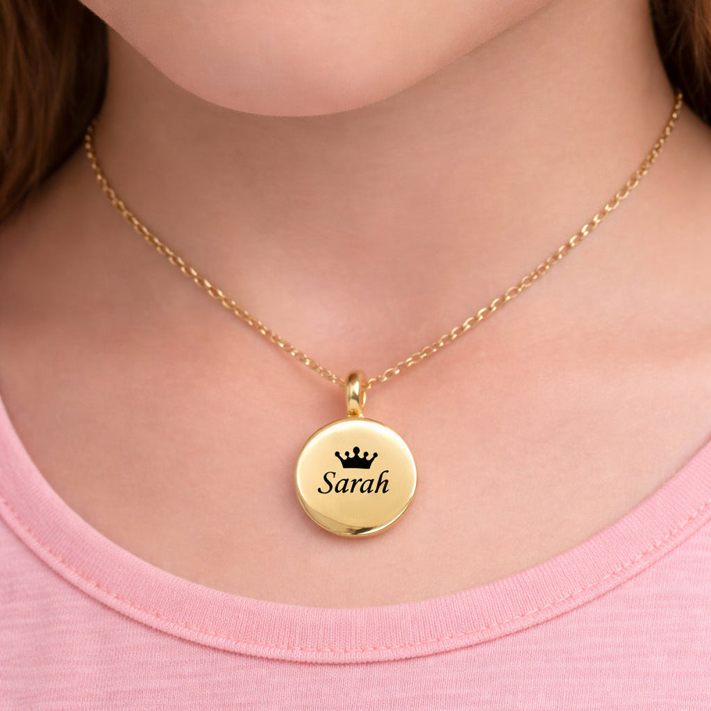 Medallón infantil personalizado con foto.