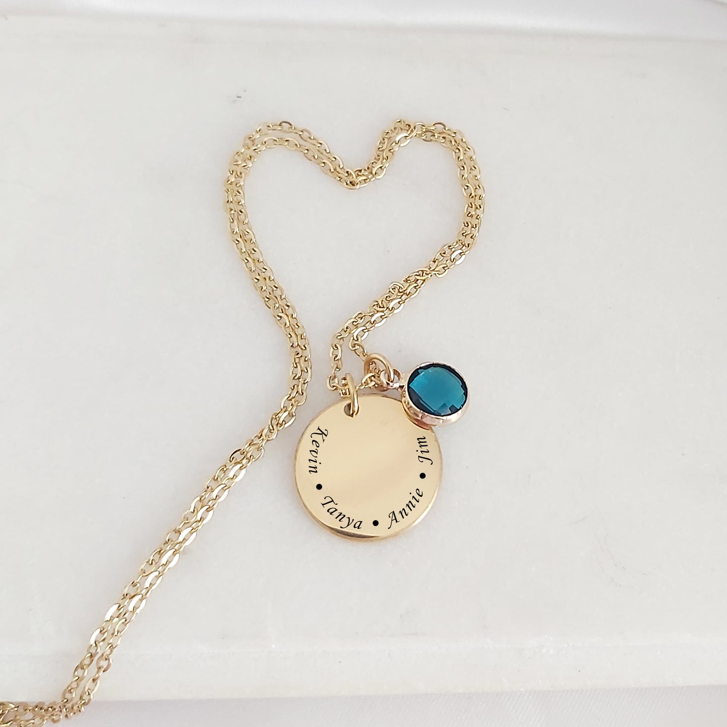 Grandma necklace with kids birthstones and names