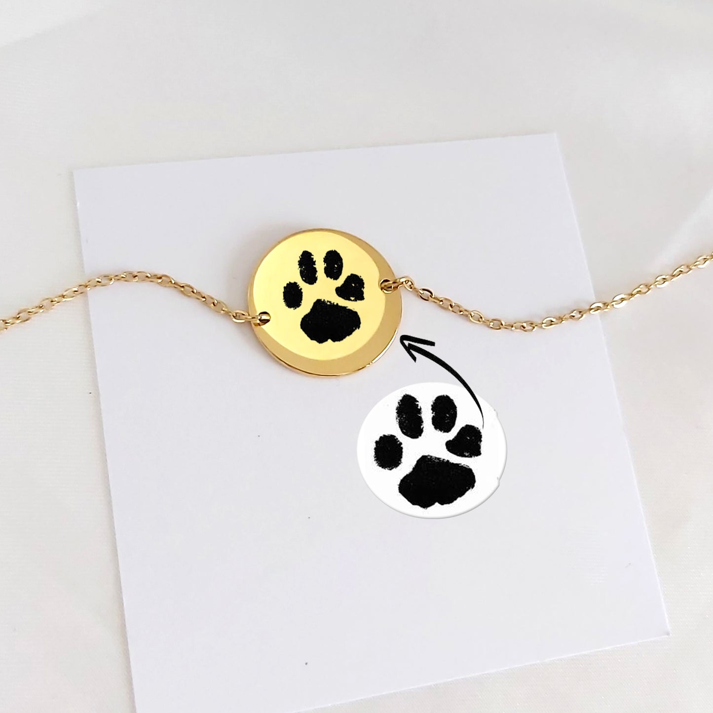Custom pet paw or nose print bracelet