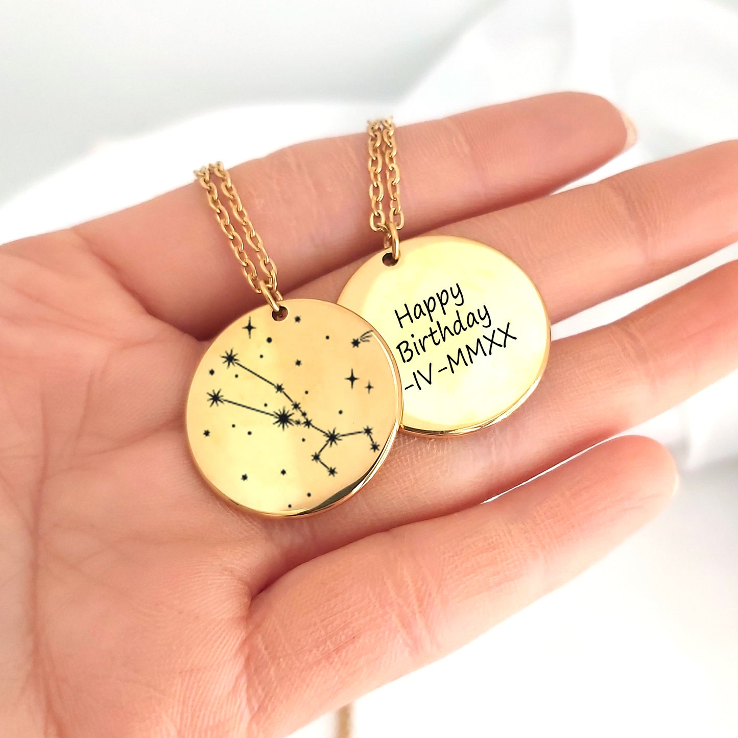 Engraved constellation necklace