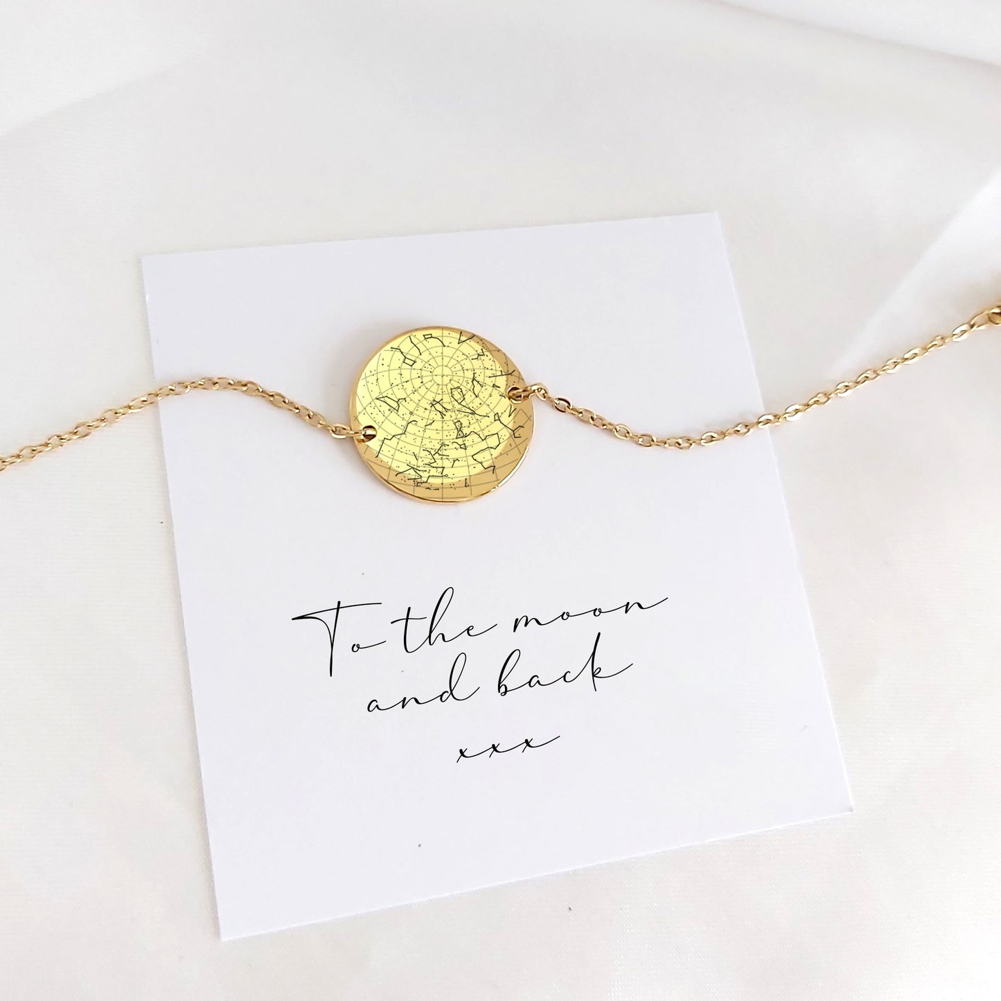Bracelet personnalisé avec carte des étoiles pour femme
