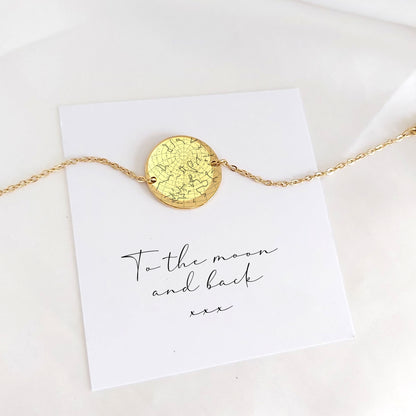 Bracelet personnalisé avec carte des étoiles pour femme