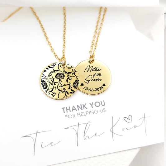 Personalized birth flower necklace for bridesmaids