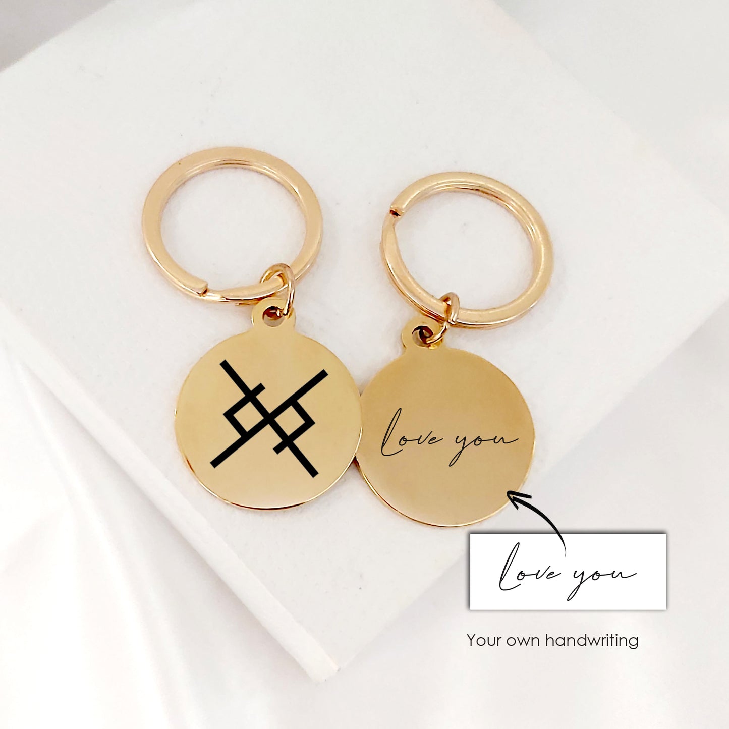 Custom Viking Love Symbol Keychain – Personalized Couple Gift | Eternal Love Keepsake