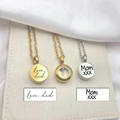 Collier urne funéraire personnalisé pour cendres humaines ou cheveux.