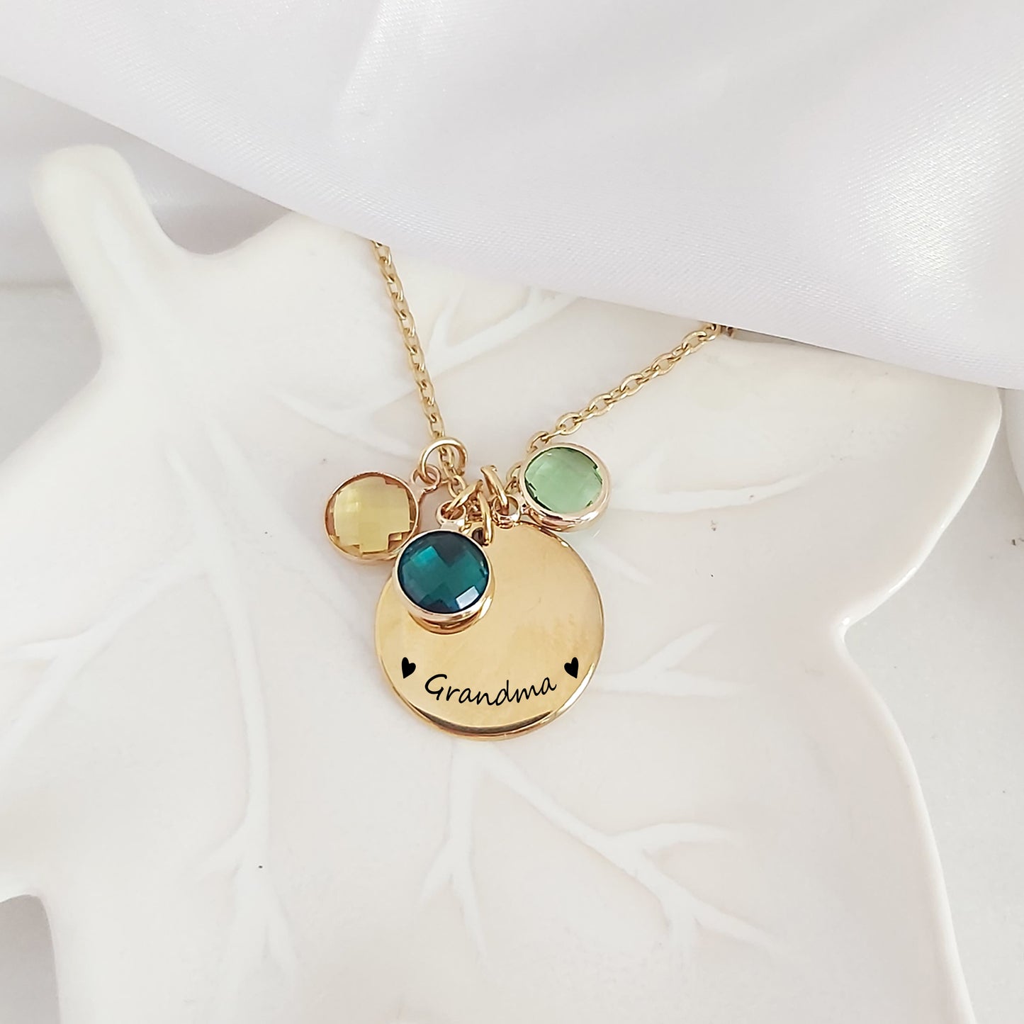 Grandma and mom necklace with kids birthstones.