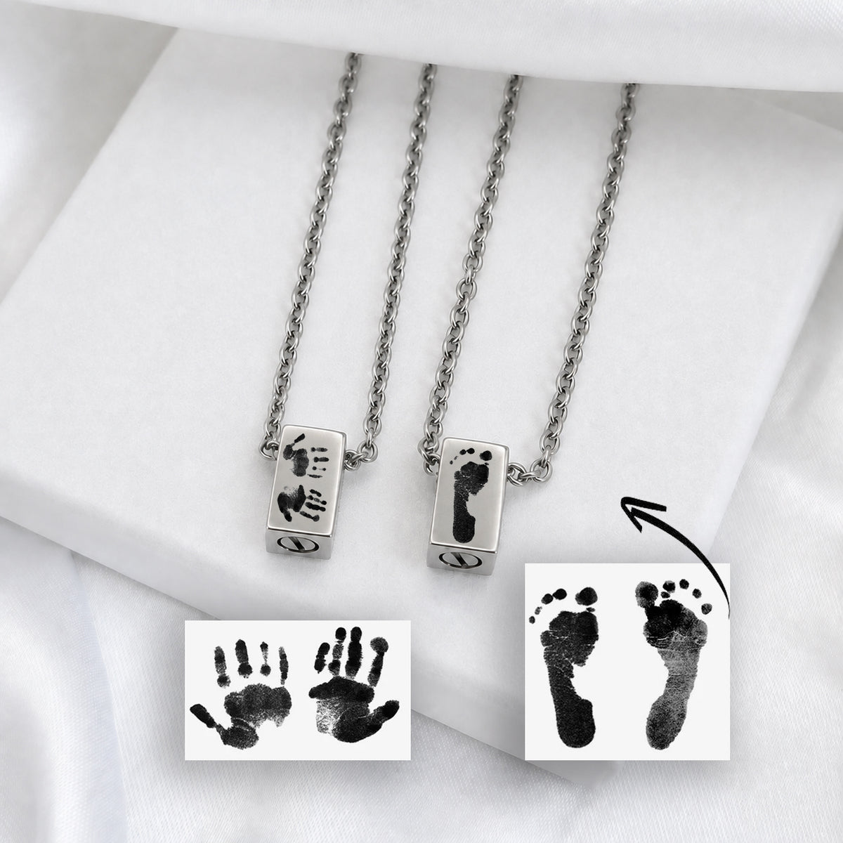 Your Smallest Footprint — Baby Memorial Dainty Crystal Urn Necklace