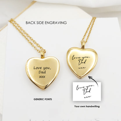 Two Fingerprint Heart Locket Necklace for Couples