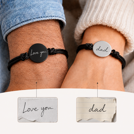 Actual handwriting coin bracelet for woman.