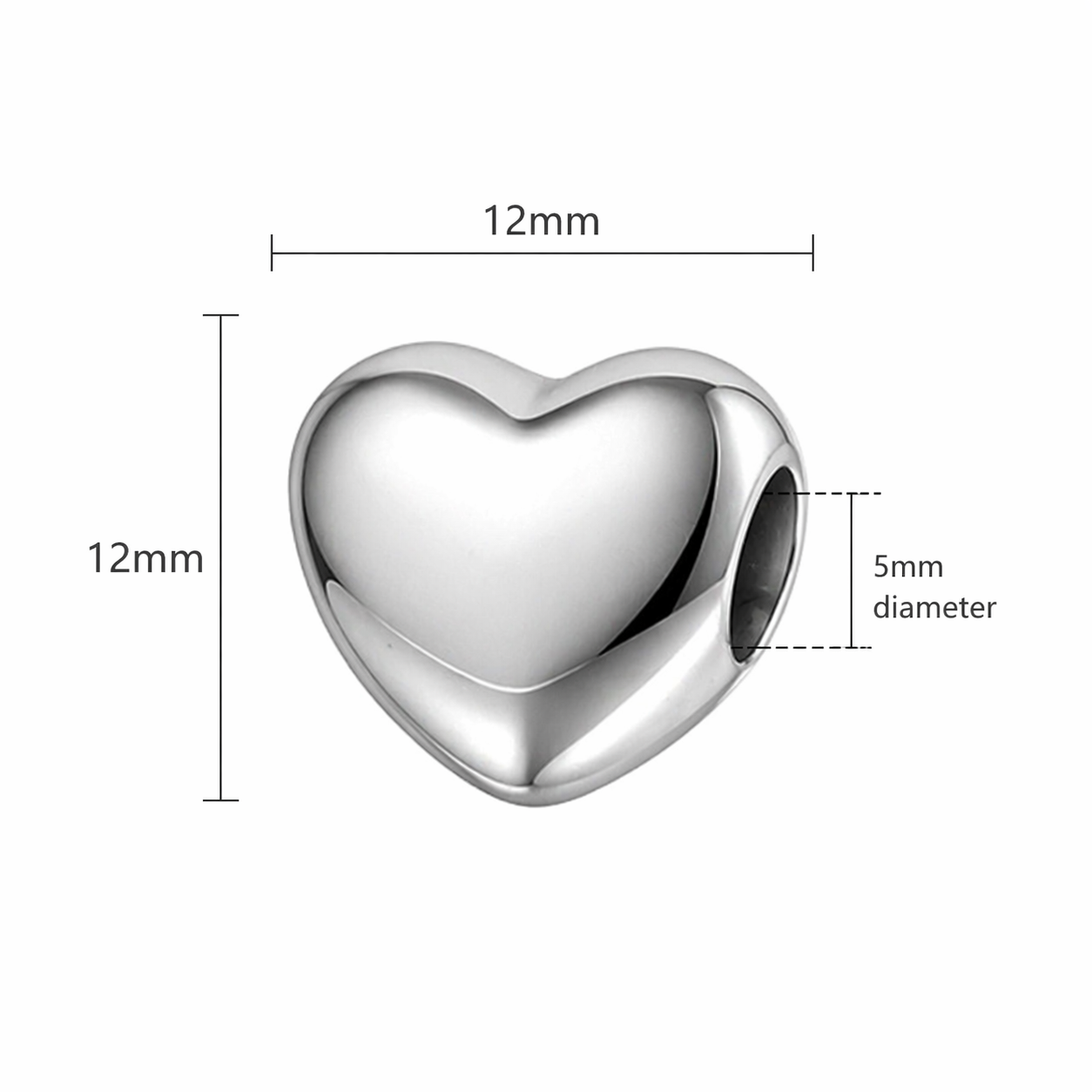 Breloque en forme de cœur gravé pour bracelet pour maman et grand-mère