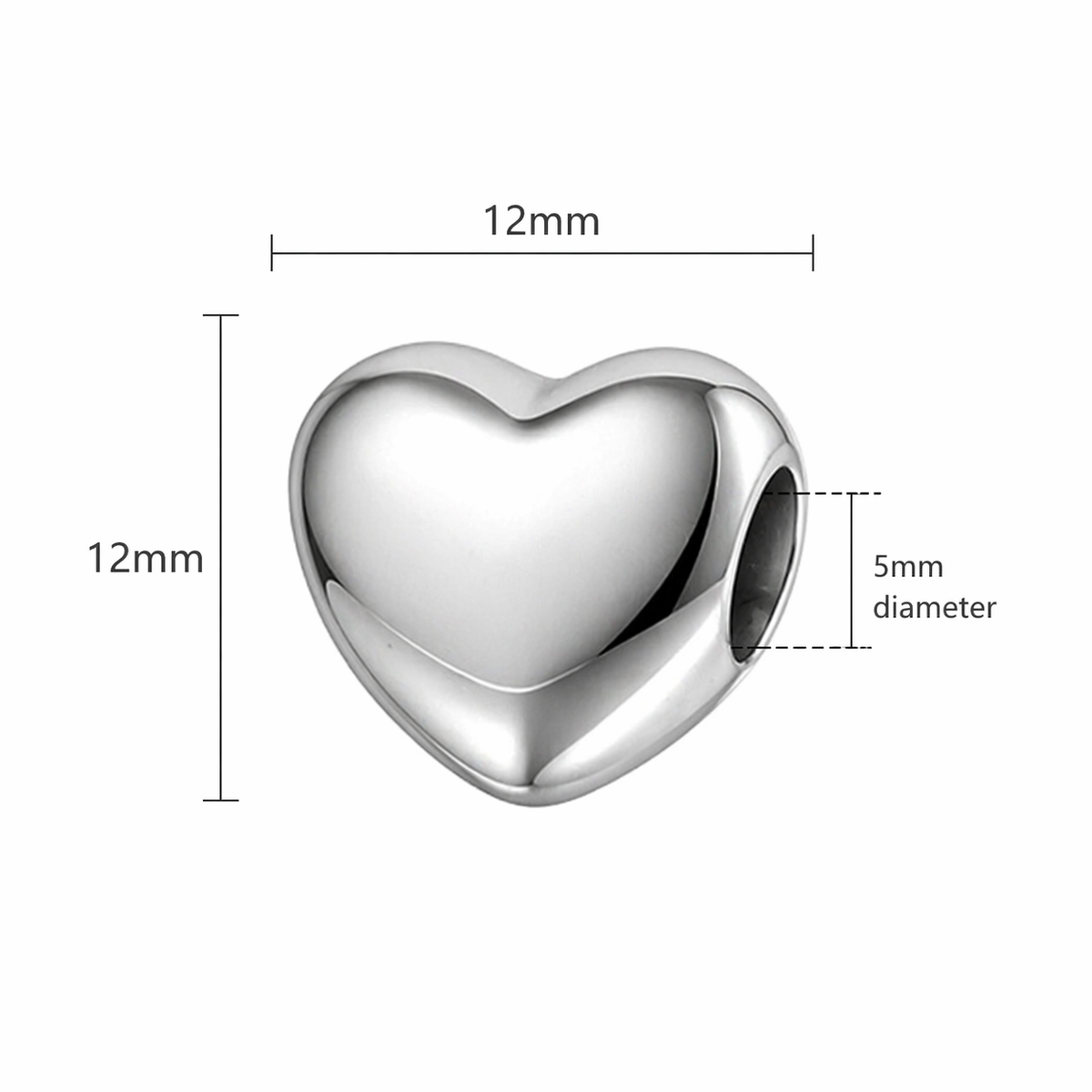 Heart  charm bead for bracelet