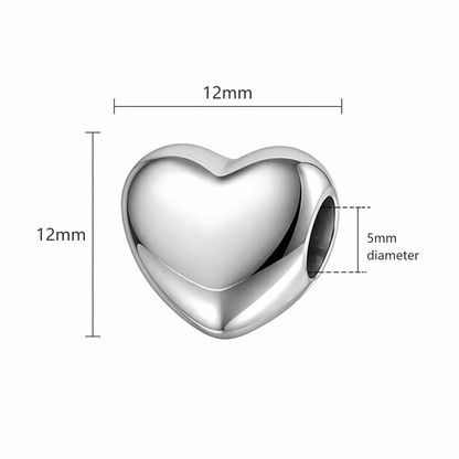 Heart  charm bead for bracelet