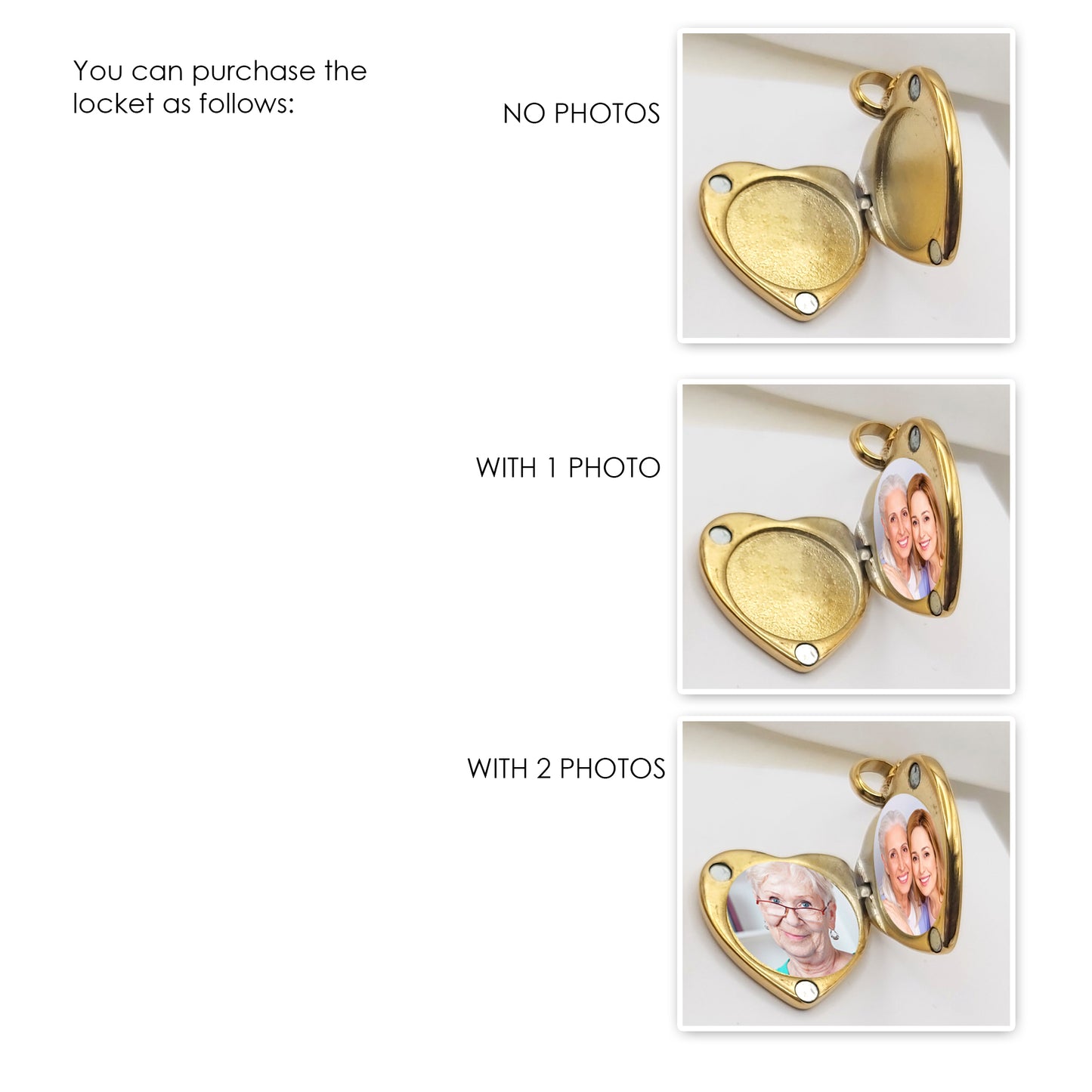 Heart locket for girls with photos.