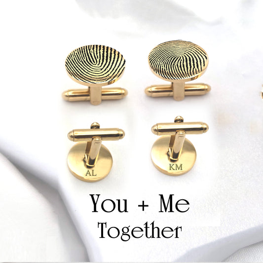 Two Prints, One Love - Fingerprint Cufflinks