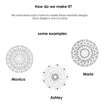 Custom Mandala Name Necklace – Personalized Engraved Pendant with Meaningful Design