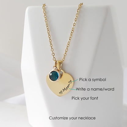 Collier grand-mère et maman avec pierres de naissance pour enfants.