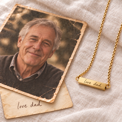 Written From Their Heart — Handwriting Bar Urn Necklace