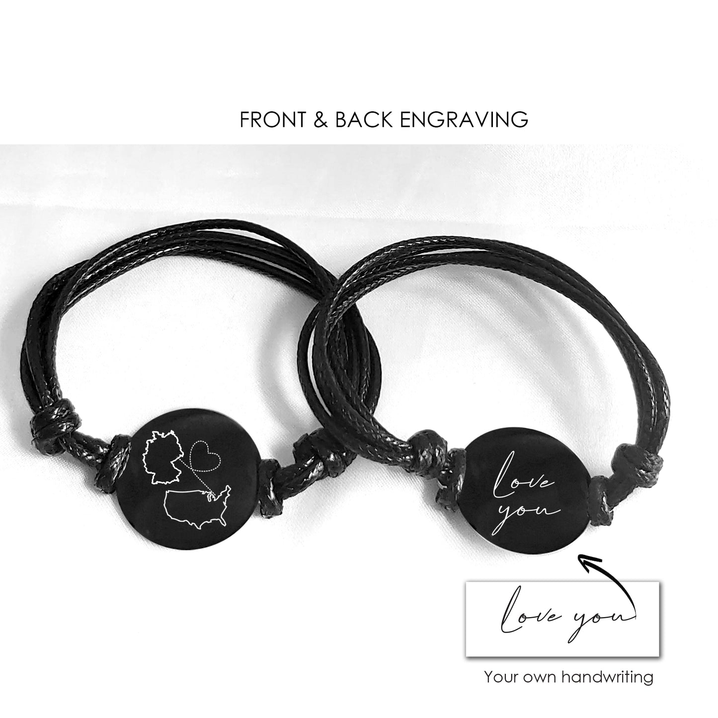 Two Maps Long Distance Bracelet
