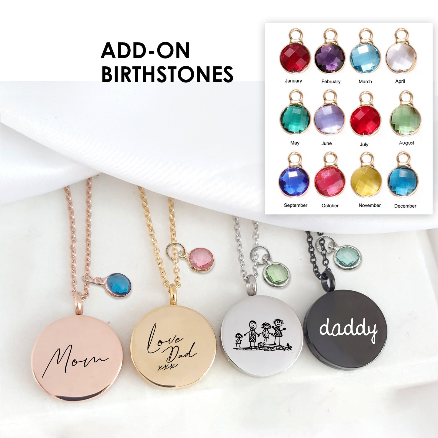 Locket engraved with kids drawings.