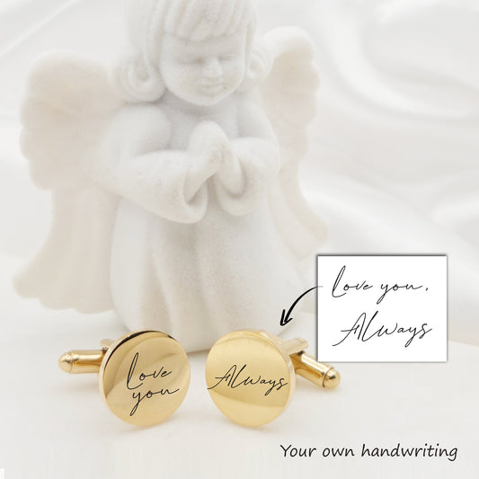 Your Handwriting Round Cufflinks
