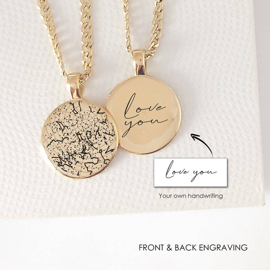 Custom star map necklace for him - mobimomentos