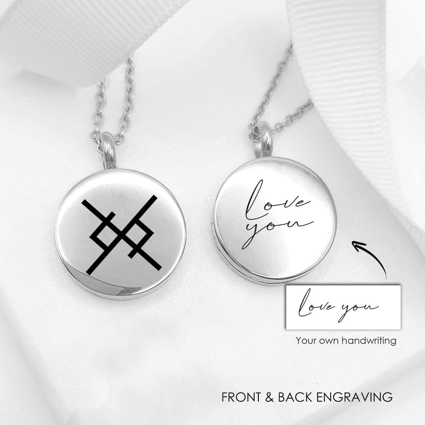 Eternal love Viking love symbol locket with photo for her and him.