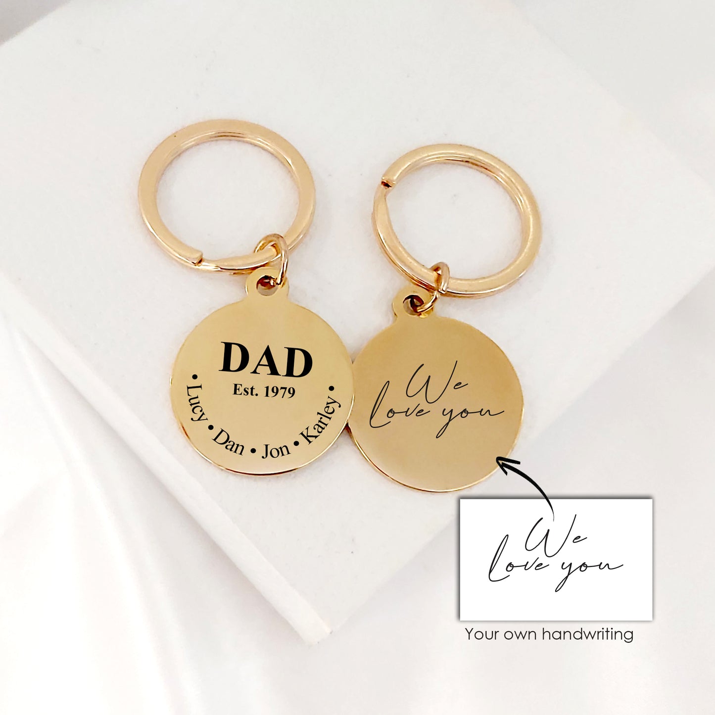 Custom Keychain for Dad & Grandad with Kids’ Names – Personalized Family Keepsake