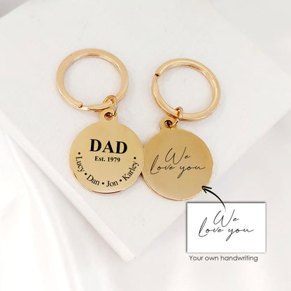 Custom Keychain for Dad & Grandad with Kids’ Names – Personalized Family Keepsake
