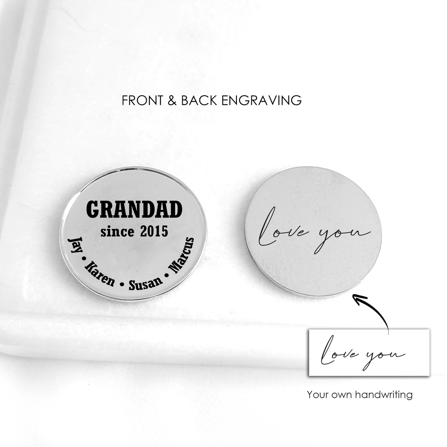 Custom Golf Marker for Dad & Grandad – Personalized Ball Marker with Kids’ Names