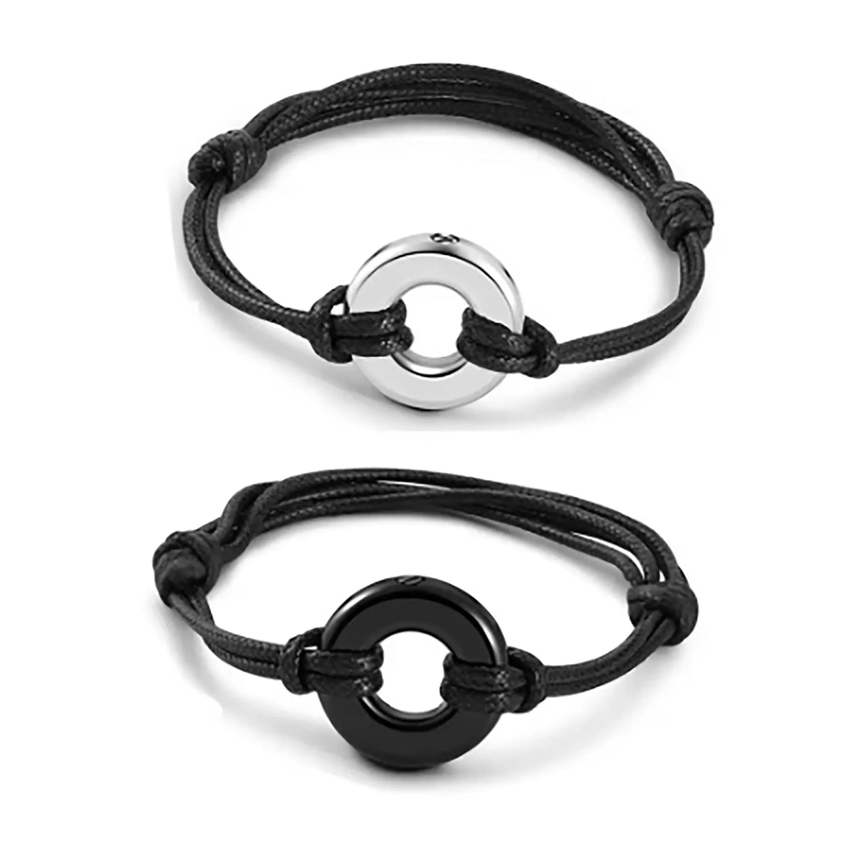 Bracelet urne rond personnalisé avec empreinte digitale pour cendres.