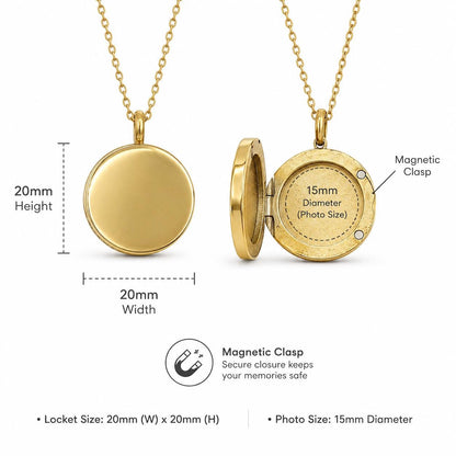 Round Photo Locket For Men and Women