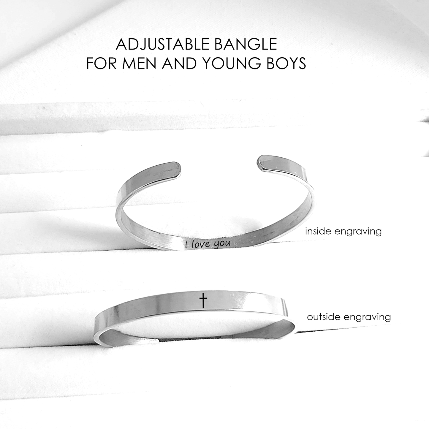 Personalized bangle bracelet for men
