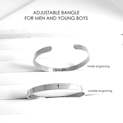 Personalized bangle bracelet for men
