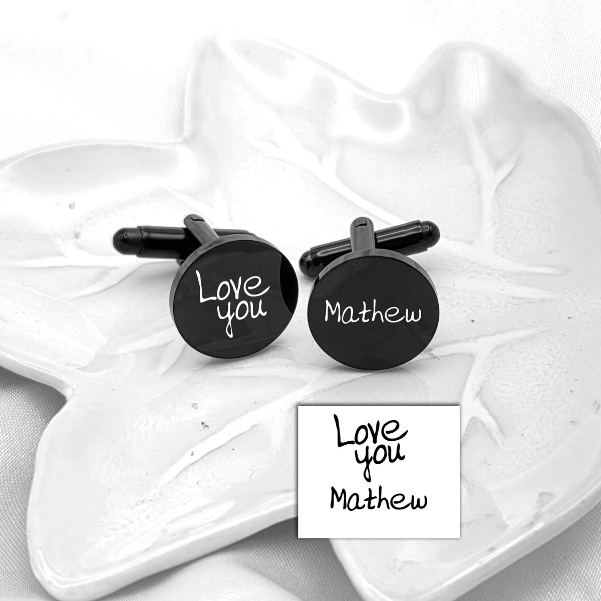 Your Handwriting Round Cufflinks